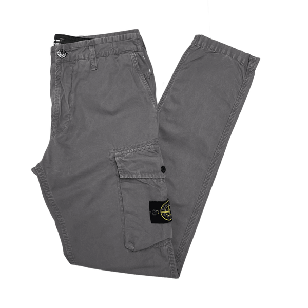 Stone Island SS 2020 Grey Slim Fit Cargo Trousers Medium