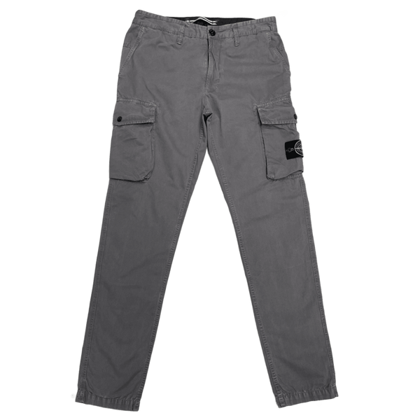 Stone Island SS 2020 Grey Slim Fit Cargo Trousers Medium