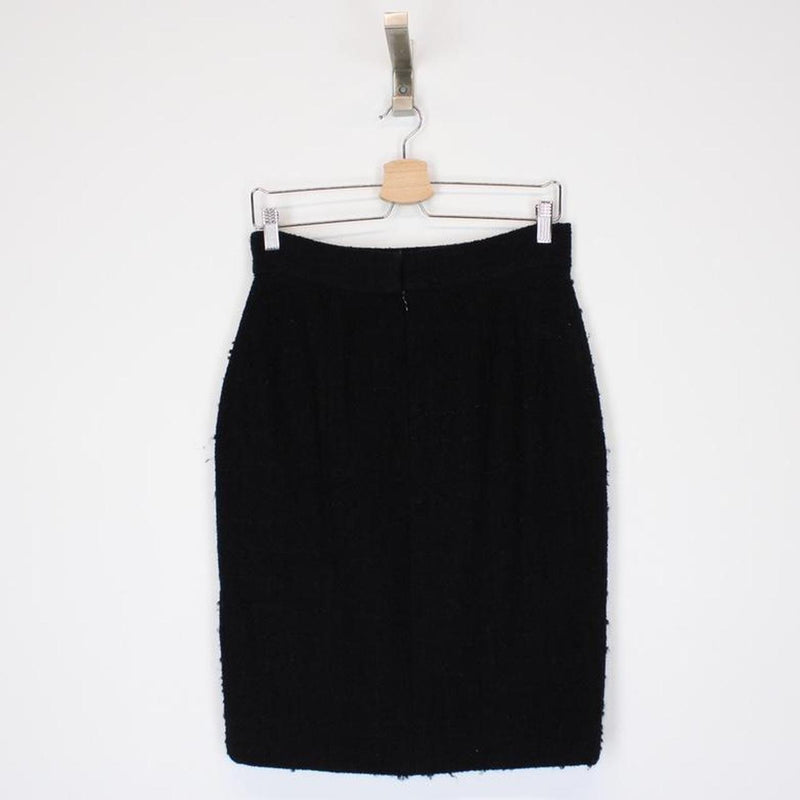 Vintage Chanel Wool Midi Skirt UK 10