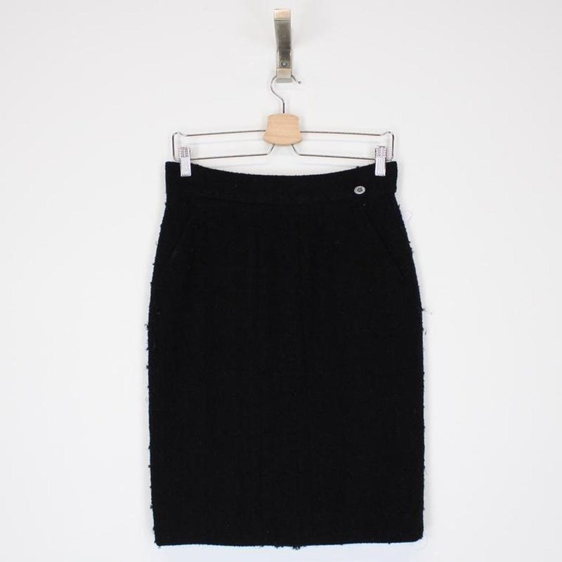 Vintage Chanel Wool Midi Skirt UK 10