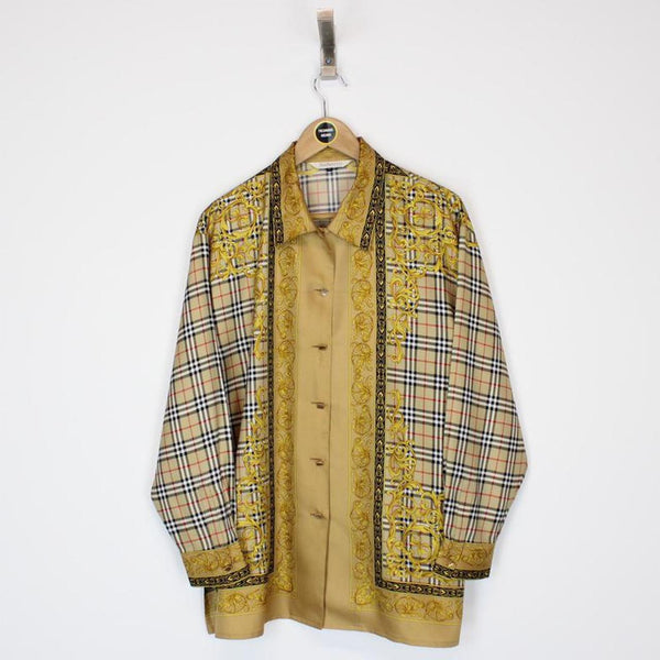 Vintage Burberry Silk Shirt Large